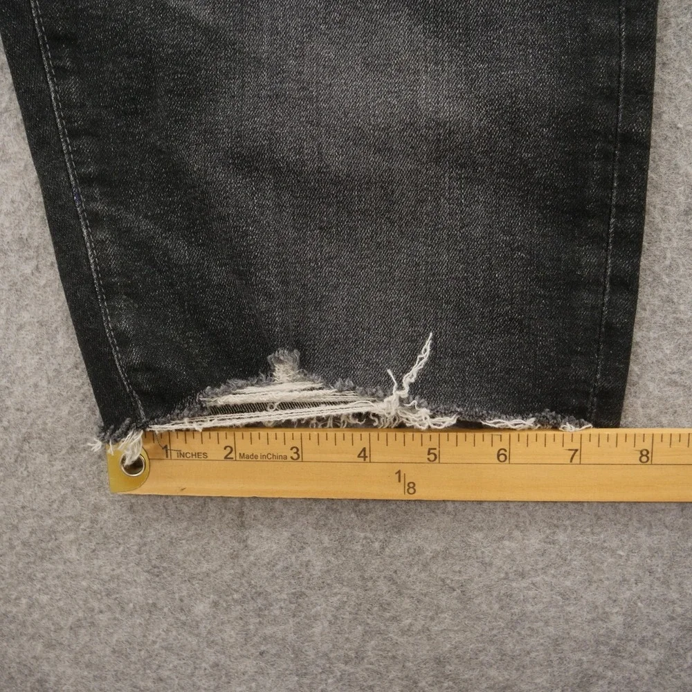 New AG Adriano Goldschmied High Waist Black Distressed Denim Shorts
